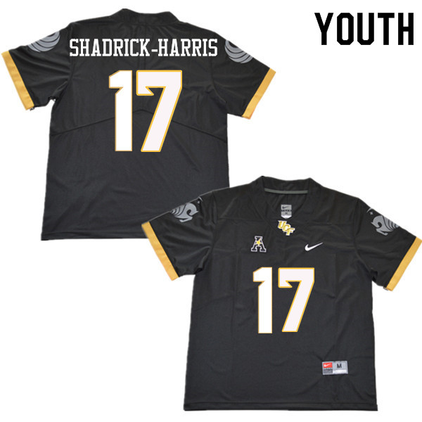 Youth #17 Trevion Shadrick-Harris UCF Knights College Football Jerseys Sale-Black - Click Image to Close